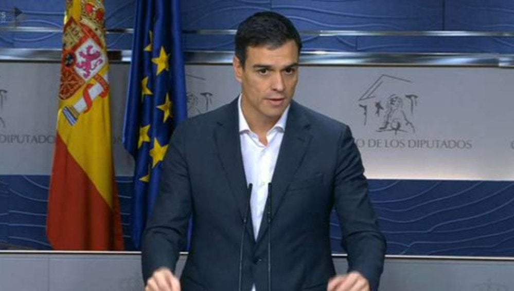 Pedro Sánchez durante su comparecencia