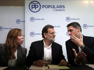 Alicia Sánchez Camacho, Mariano Rajoy y Xavier García Albiol