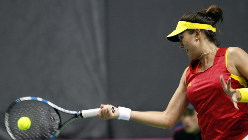 Muguruza, durante un partido