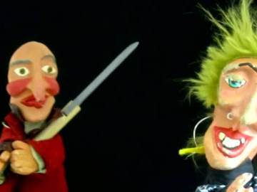 Imagen de dos de los títeres usados durante el polémico espectáculo infantil