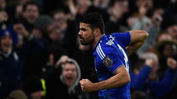 Diego Costa celebra un gol con el Chelsea