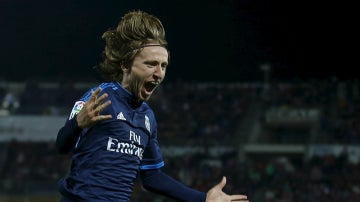 Luka Modric celebra un gol con el Real Madrid