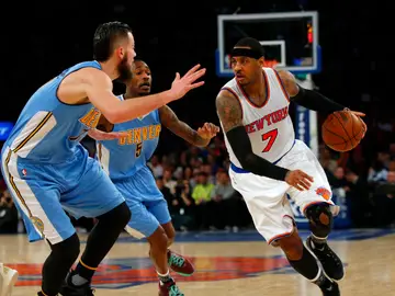 Carmelo Anthony conduce el ataque de los Knicks ante Denver Carmelo Anthony conduce el ataque de los Knicks ante Denver
