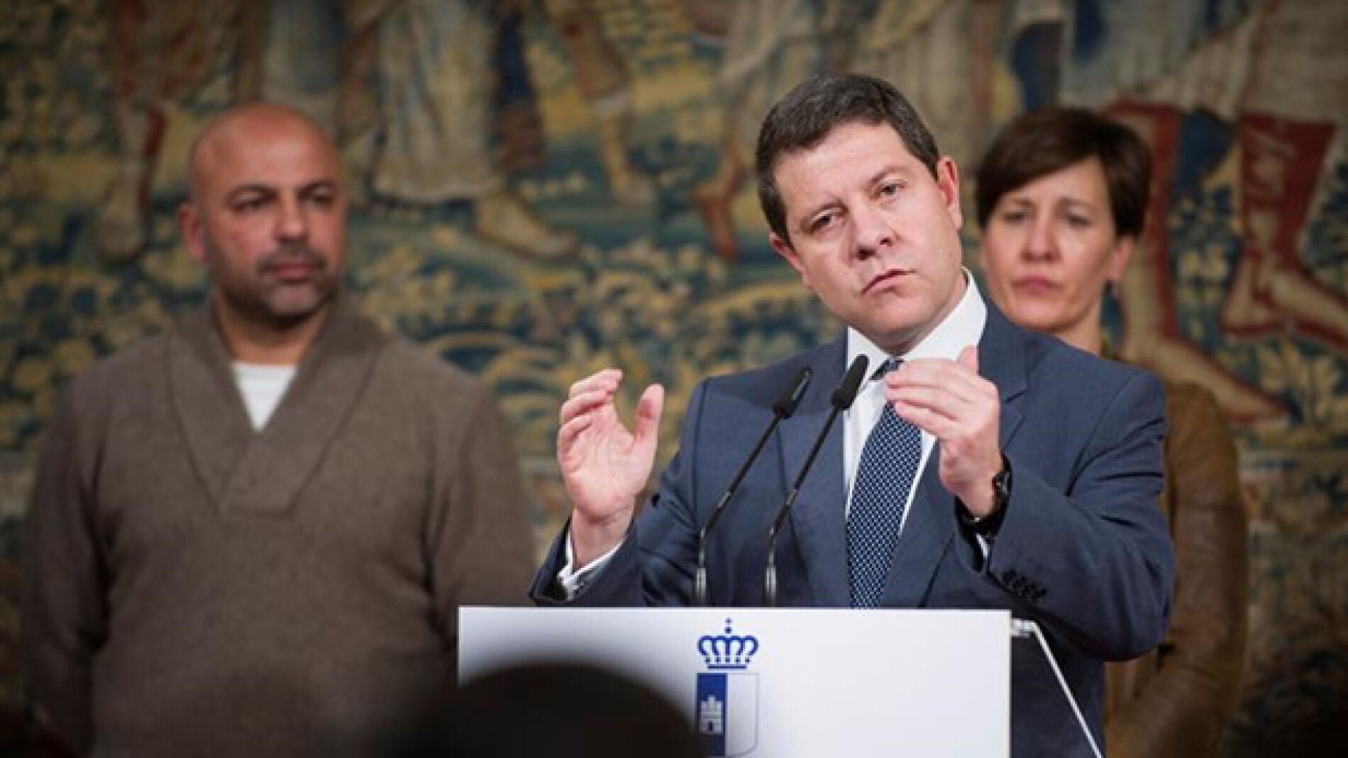 Garc&iacute;a Page ante los medios