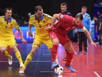 Serbia y Ucrania en el partido de cuartos de findal Serbia y Ucrania en el partido de cuartos de findal