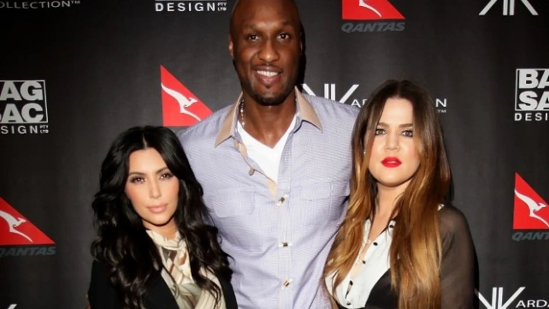 Kim y Khloé Kardashian con Lamar Odom