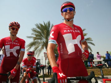 Integrantes del equipo Katusha en el Tour de Qatar