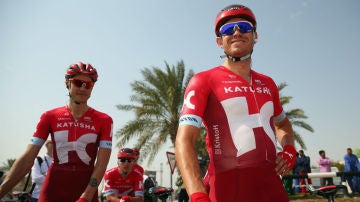 Integrantes del equipo Katusha en el Tour de Qatar