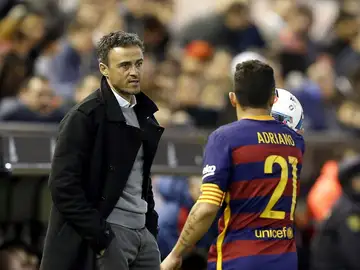 Luis Enrique, en Mestalla Luis Enrique, en Mestalla