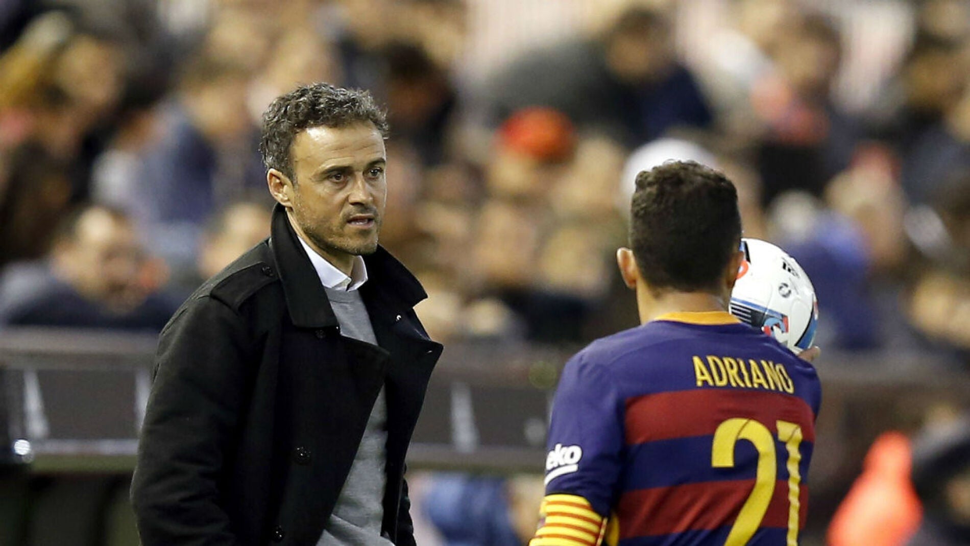 Luis Enrique, en Mestalla