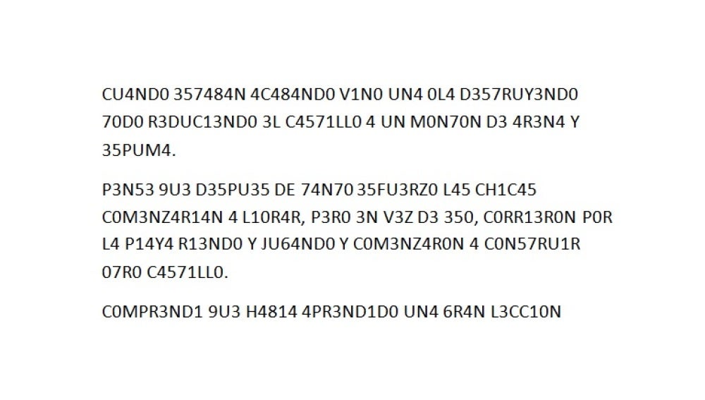 Texto en 'leet', combinación de números y letras