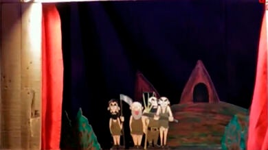 Uno de los titiriteros decía que su obra no era para niños ni 