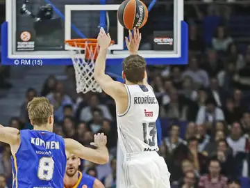 Sergio Rodríguez tirando a canasta en el partido ante el Khimki Sergio Rodríguez tirando a canasta en el partido ante el Khimki