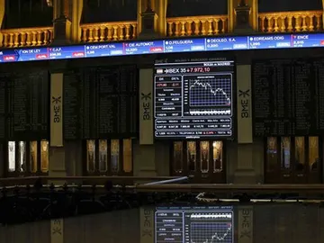 Panel informativo de la evolución del Ibex 35 Panel informativo de la evolución del Ibex 35