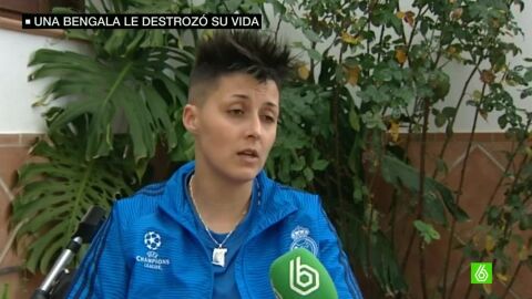 Sofia, la vigilante a la que una bengala le destroz&oacute; el pie