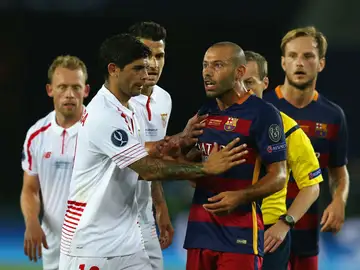 Benaga y Mascherano, en la Supercopa de Europa de esta temporada Benaga y Mascherano, en la Supercopa de Europa de esta temporada