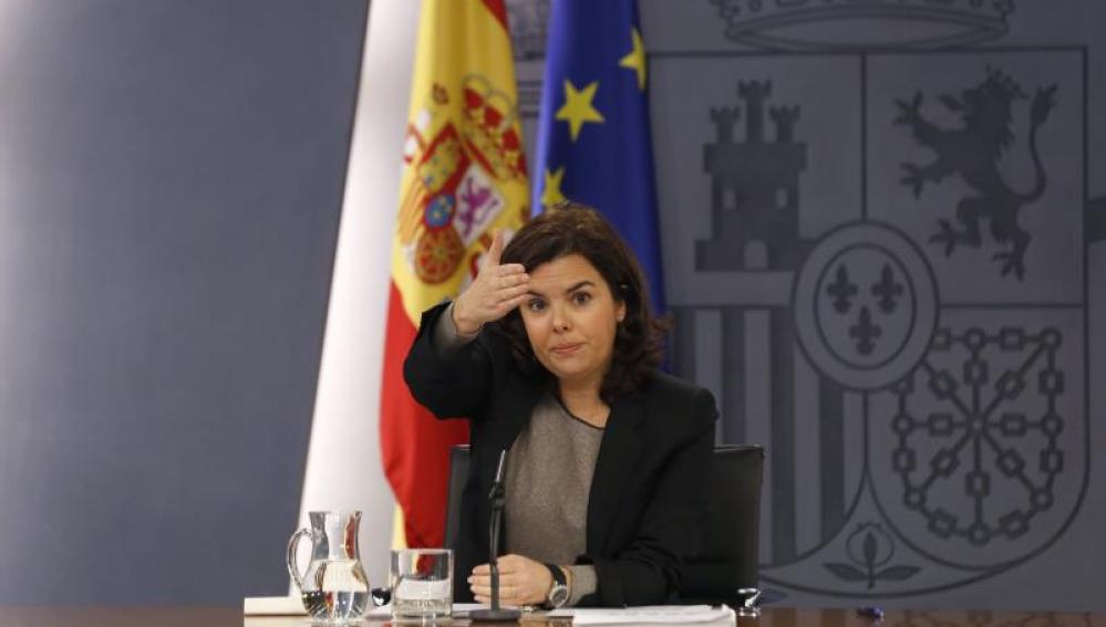 Soraya Sáenz de Santamaría, tras el Consejo de Ministros