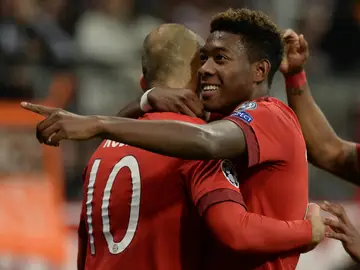 David Alaba celebra un gol con el Bayern de Múnich David Alaba celebra un gol con el Bayern de Múnich