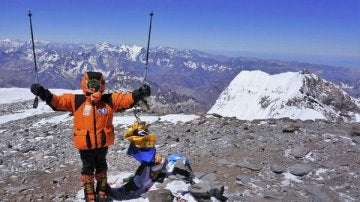 Dor Geta Popescu, en la cima del Aconcagua