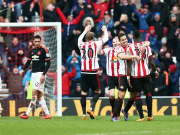 Los jugadores del Sunderlan celebran el gol de Koné Los jugadores del Sunderlan celebran el gol de Koné