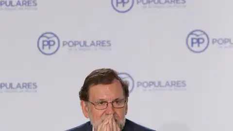 Mariano Rajoy, durante su intervención en Murcia Mariano Rajoy, durante su intervención en Murcia