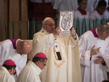 El papa Francisco durante una misa en México