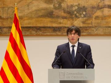 Carles Puigdemont en el Palau de la Generalitat