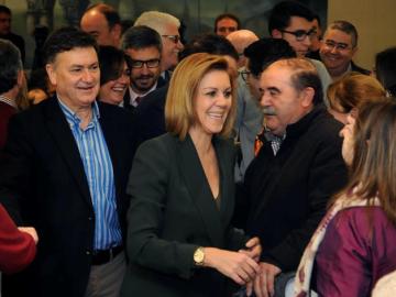 La secretaria general del PP , María Dolores de Cospedal, en un acto del partido en Segovia