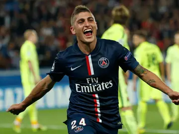 Marco Verratti celebra un gol con el PSG Marco Verratti celebra un gol con el PSG
