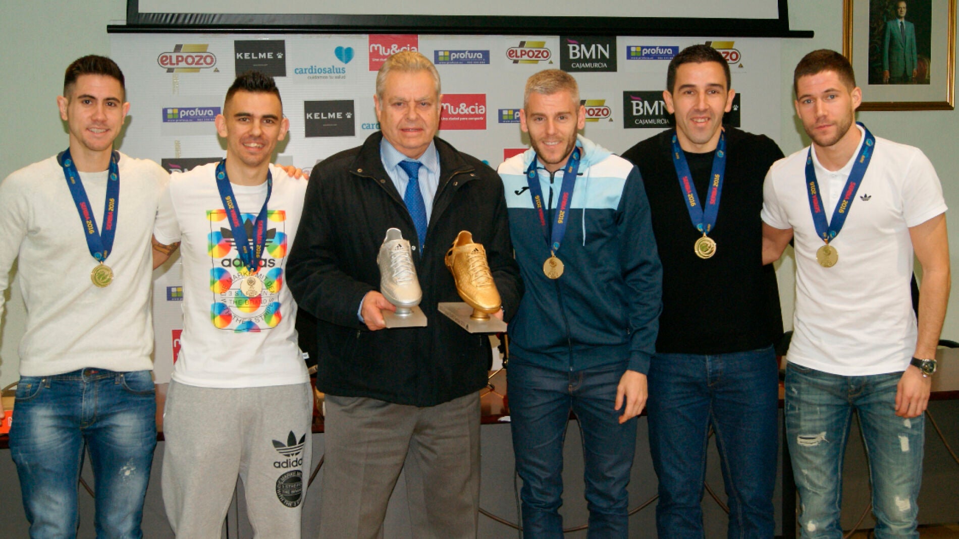 Miguel Sayago 'Miguel&iacute;n', &Aacute;lex Yepes, Jos&eacute; Ruiz, Ra&uacute;l Campos y Rafael Garc&iacute;a 'Bebe'