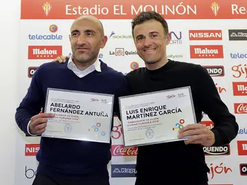 Luis Enrique y Abelardo, embajadores de Gijón Luis Enrique y Abelardo, embajadores de Gijón
