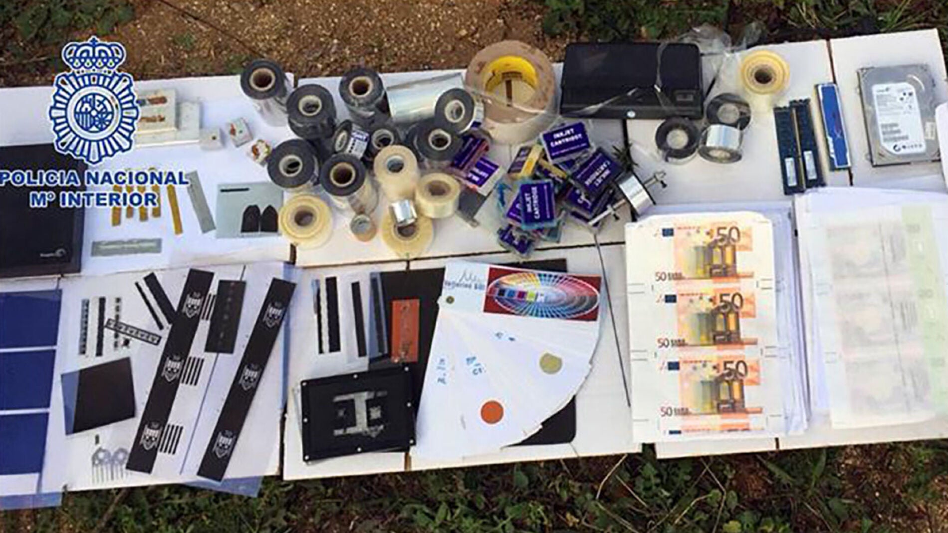 Material incautado por la Polic&iacute;a Nacional