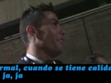 Cristiano Ronaldo, sonriente tras el partido contra la Roma