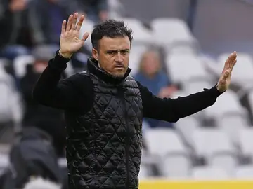 Luis Enrique durante el partido contra Las Palmas Luis Enrique durante el partido contra Las Palmas