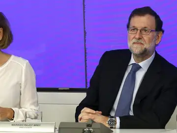 Mariano Rajoy y María Dolores de Cospedal en el Comité Ejecutivo Nacional del PP Mariano Rajoy y María Dolores de Cospedal en el Comité Ejecutivo Nacional del PP