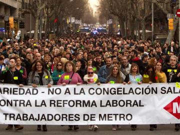 Huelga de trabajadores del metro de Barcelona