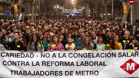 Huelga de trabajadores del metro de Barcelona
