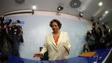 Rita Barberá en rueda de prensa