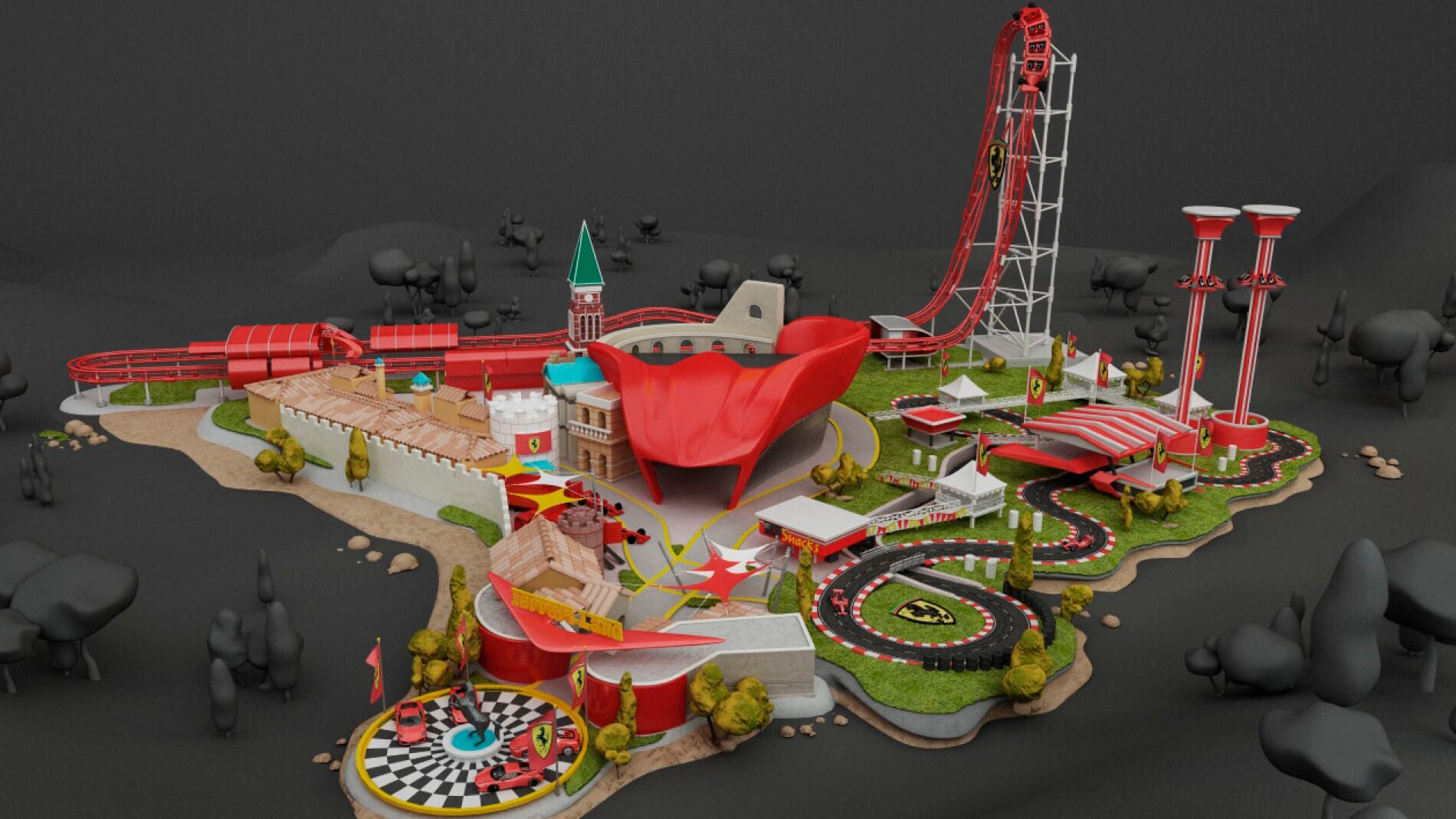 As&iacute; quedar&aacute; Ferrari Land una vez est&eacute; terminado