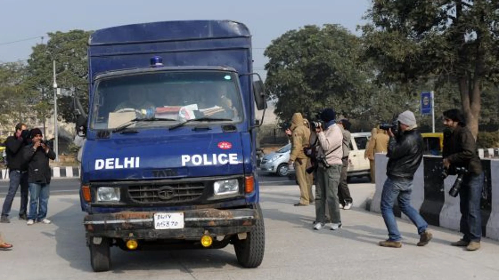 Un coche de la policía en la India Un coche de la policía en la India