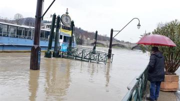 La crecida del río Po como consecuencia de las fuertes lluvias en Turín