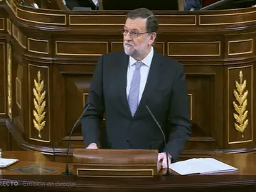 Mariano Rajoy, durante su intervención en el Congreso de los Diputados Mariano Rajoy, durante su intervención en el Congreso de los Diputados