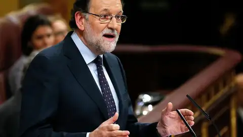 Mariano Rajoy durante su investidura Mariano Rajoy durante su investidura