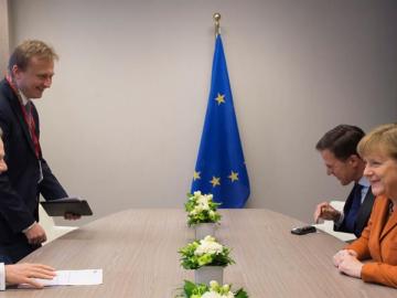 Merkel durante la reunión especial con Turquía