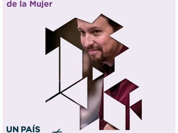 Cartel de Podemos con Pablo Iglesias por el Día Internacional de la Mujer