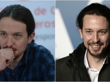 Pablo Iglesias, peinado con y sin raya Pablo Iglesias, peinado con y sin raya