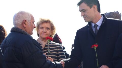 Pedro S&aacute;nchez durante un acto en recuerdo a las v&iacute;ctimas del 11-M