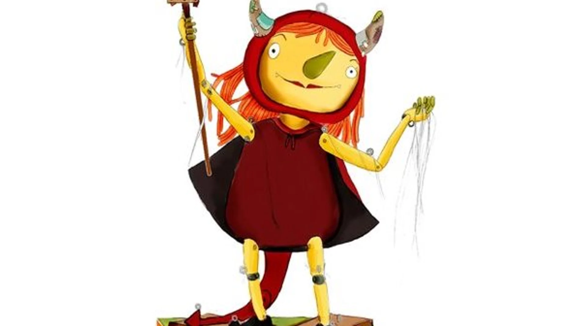 Demonio femenino con apariencia de títere anunciando las fiestas de Badalona Demonio femenino con apariencia de títere anunciando las fiestas de Badalona