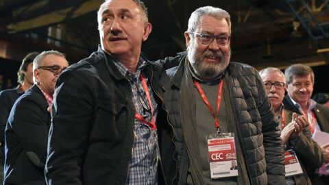 El actual secretario general de UGT con su antecesor