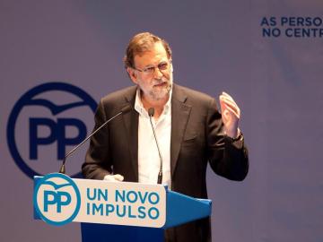 Rajoy durante el Congreso del PP en Pontevedra